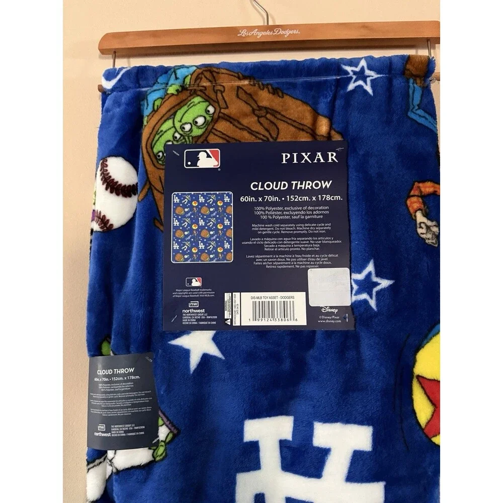 MLB Los Angeles Dodgers Pixar Toy Story Cloud Throw Blanket 60x70